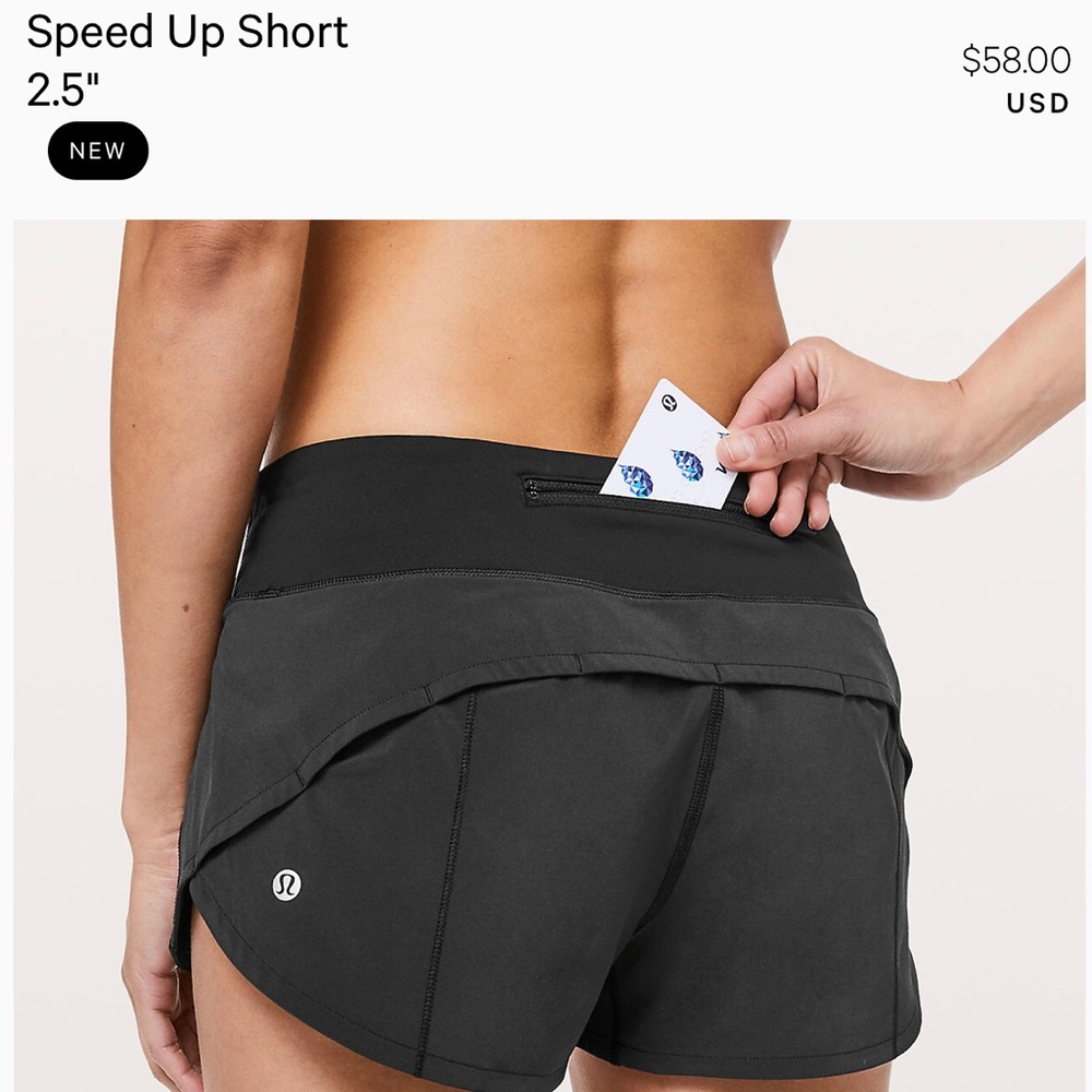 NWT LuLuLemon Speed Up Shorts 2.5”